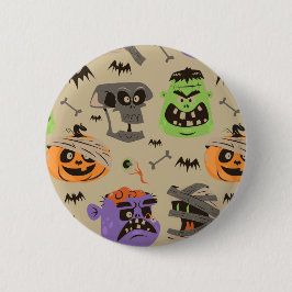 Knop Halloween patroon Ronde Button 5,7 Cm