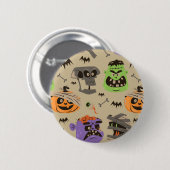 Knop Halloween  patroon Ronde Button 5,7 Cm (Voorkant /achterkant)