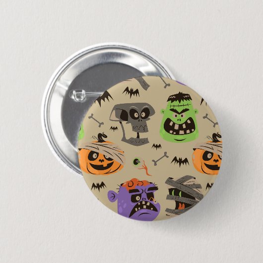 Knop Halloween patroon Ronde Button 5,7 Cm (Voorkant /achterkant)