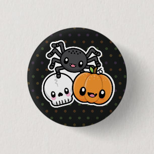 Knop Halloween Trees Ronde Button 3,2 Cm