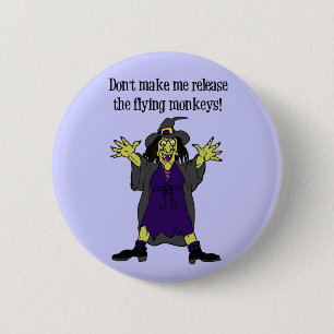 Knop Halloween Witch Ronde Button 5,7 Cm