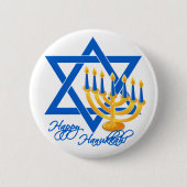 Knop Hanukkah Ronde Button 5,7 Cm (Voorkant)
