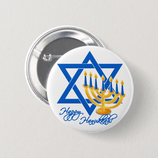Knop Hanukkah Ronde Button 5,7 Cm (Voorkant /achterkant)