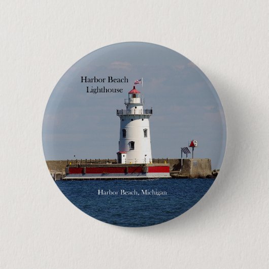 Knop Harbor Beach Lighthouse Ronde Button 5,7 Cm (Voorkant)