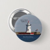 Knop Harbor Beach Lighthouse Ronde Button 5,7 Cm (Voorkant /achterkant)