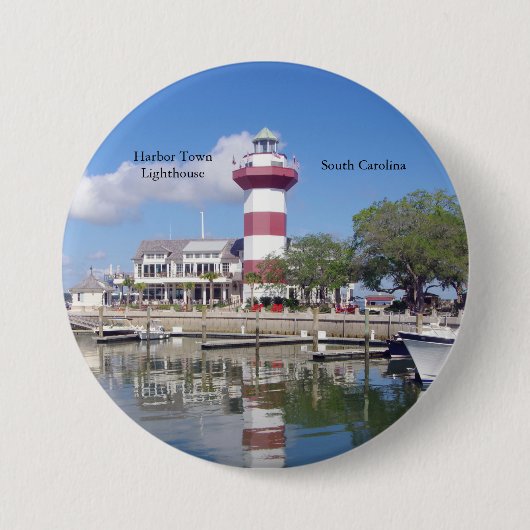 Knop Harbour Town Lighthouse Ronde Button 7,6 Cm (Voorkant)