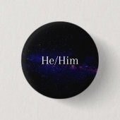 Knop He/Him Pronoun Ronde Button 3,2 Cm (Voorkant)