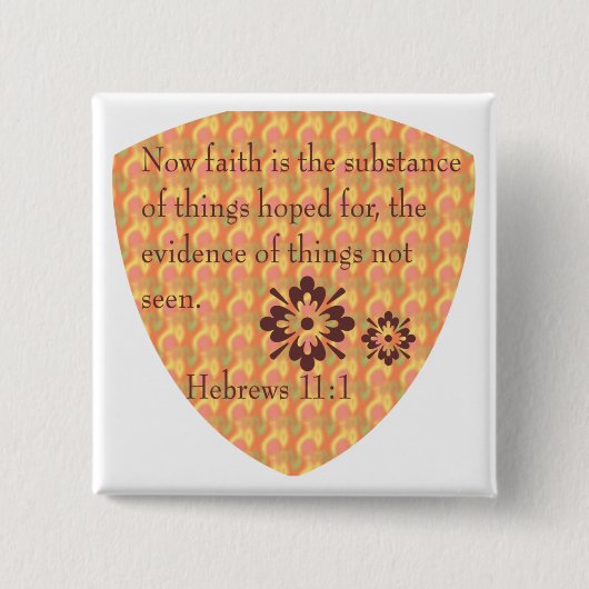 Knop Hebreeuws 11:1 Vierkante Button 5,1 Cm (Voorkant)