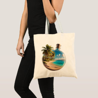 Knop Herinnering Guadeloupe: Tropicaal strand Tote Bag