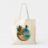Knop Herinnering Guadeloupe: Tropicaal strand Tote Bag (Achterkant)