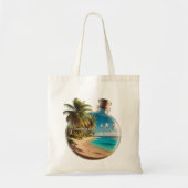 Knop Herinnering Guadeloupe: Tropicaal strand Tote Bag (Voorkant)