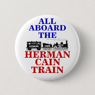 Knop Herman Cain Train 2012 Ronde Button 5,7 Cm