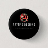 Knop Hester Prynne Scarlet Letter Ronde Button 3,2 Cm (Voorkant)