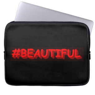 Knop het Ontwerp "#BEAUTIFUL" van de Uitdrukking. Laptop Sleeve