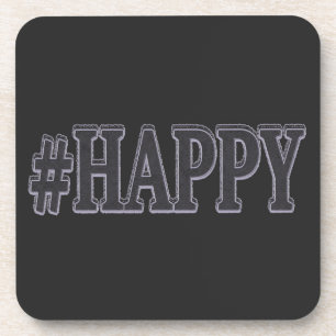 Knop het Ontwerp "#HAPPY" van de Uitdrukking. Nu k Bier Onderzetter