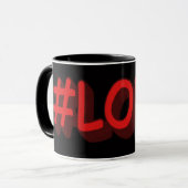 Knop het Ontwerp "#LOVE" van de Uitdrukking. Beste Mok (Voorkant links)