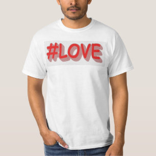 Knop het Ontwerp "#LOVE" van de Uitdrukking. Beste T-shirt