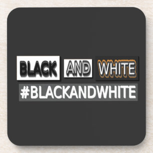Knop het Ontwerp van de Uitdrukking "#BLACKANDWHIT Bier Onderzetter