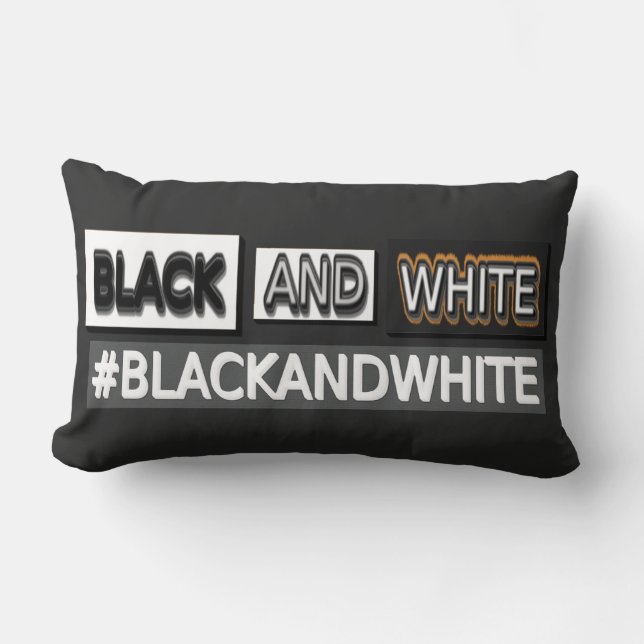 Knop het Ontwerp van de Uitdrukking "#BLACKANDWHIT Kussen (Voorkant)
