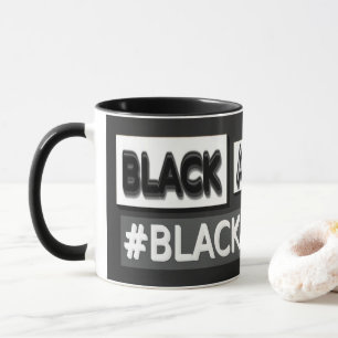 Knop het Ontwerp van de Uitdrukking "#BLACKANDWHIT Mok