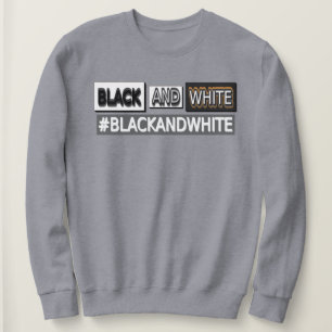 Knop het Ontwerp van de Uitdrukking "#BLACKANDWHIT Trui