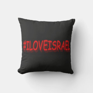 Knop het Ontwerp van de Uitdrukking "#ILOVEISRAE". Kussen