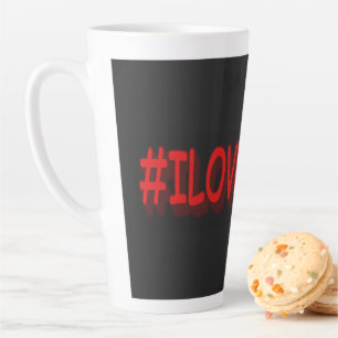 Knop het Ontwerp van de Uitdrukking "#ILOVEISRAE". Latte Mok