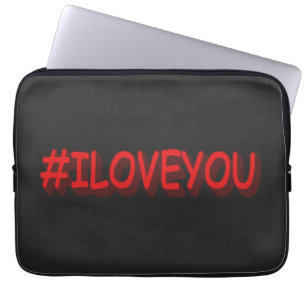 Knop het Ontwerp van de Uitdrukking "#ILOVEYou". B Laptop Sleeve