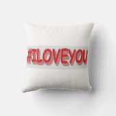 Knop het Ontwerp van de Uitdrukking "#ILOVEYou". N Kussen (Achterkant)