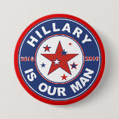 Knop Hillary Clinton 2016 Ronde Button 7,6 Cm (Voorkant)