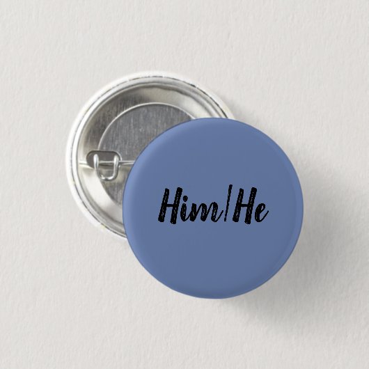 Knop HIm/He Ronde Button 3,2 Cm (Voorkant /achterkant)