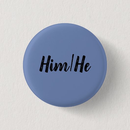 Knop HIm/He Ronde Button 3,2 Cm (Voorkant)