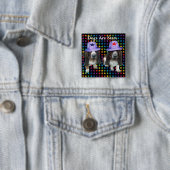 Knop Honden Zijn Sterren Vierkante Button 5,1 Cm (In situ)