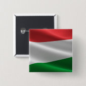 Knop Hongaarse vlag Vierkante Button 5,1 Cm (Voorkant /achterkant)