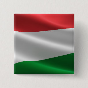 Knop Hongaarse vlag Vierkante Button 5,1 Cm