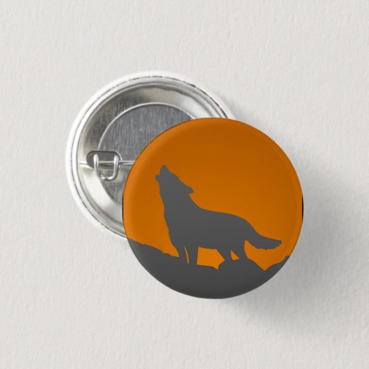 Knop Howling wolf Ronde Button 3,2 Cm (Voorkant /achterkant)