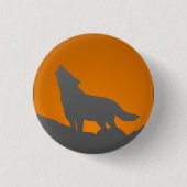 Knop Howling wolf Ronde Button 3,2 Cm (Voorkant)