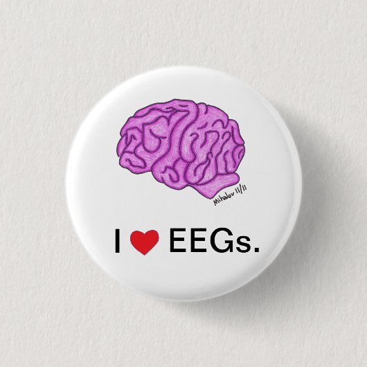 Knop "I [hart] EEG's" Ronde Button 3,2 Cm (Voorkant)