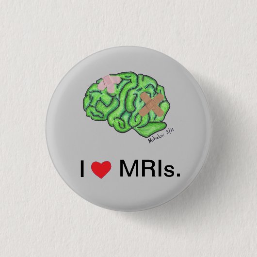 Knop "I [hart] MRI's" Ronde Button 3,2 Cm (Voorkant)