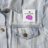 Knop "I [hart] my neuroloog" Vierkante Button 5,1 Cm (In situ)