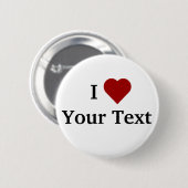 Knop I hart (personaliseren) Ronde Button 5,7 Cm (Voorkant /achterkant)