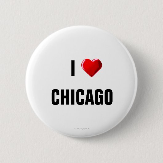 Knop I Love Chicago Ronde Button 5,7 Cm (Voorkant)