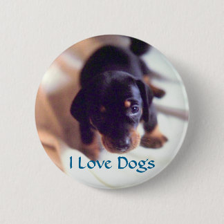 Knop I Love Dogs Ronde Button 5,7 Cm