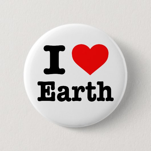 Knop 'I love Earth' Ronde Button 5,7 Cm (Voorkant)