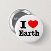 Knop 'I love Earth' Ronde Button 5,7 Cm (Voorkant /achterkant)