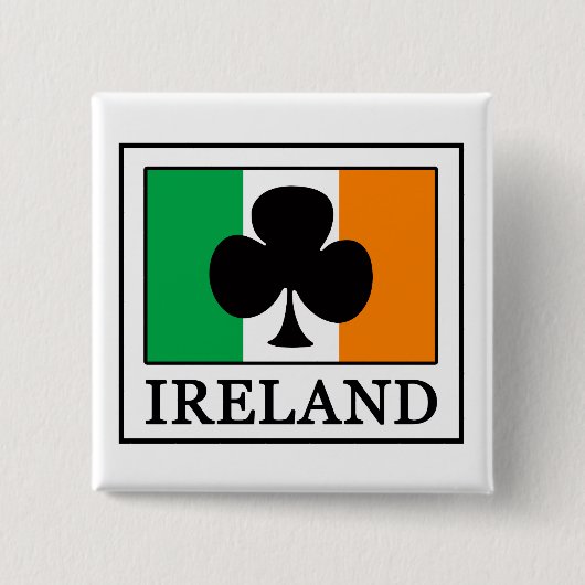 Knop Ierland Vierkante Button 5,1 Cm (Voorkant)