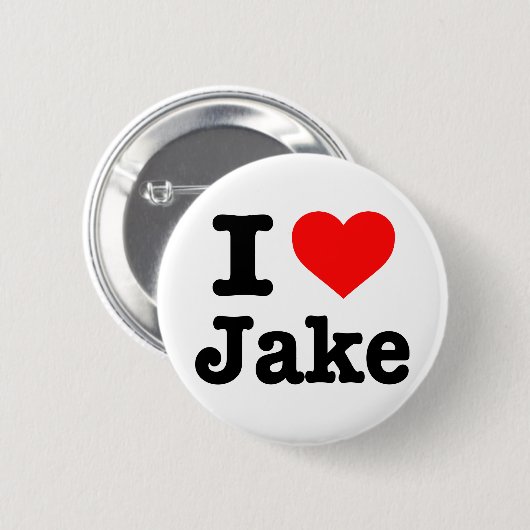 Knop "Ik hou van Jake" Ronde Button 5,7 Cm (Voorkant /achterkant)