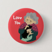 Knop 'Ik hou van jou' Ronde Button 5,7 Cm (Voorkant)
