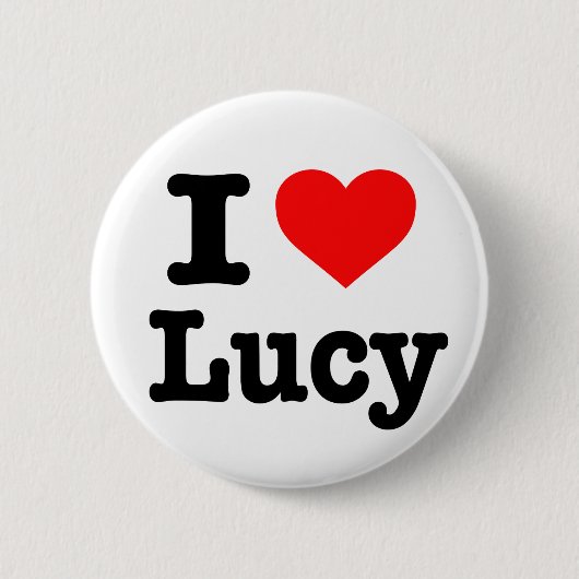 Knop 'Ik hou van Lucy' Ronde Button 5,7 Cm (Voorkant)