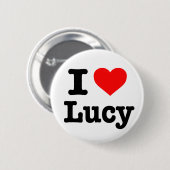 Knop 'Ik hou van Lucy' Ronde Button 5,7 Cm (Voorkant /achterkant)